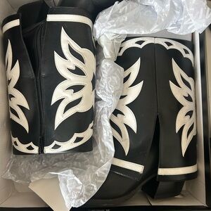 INC International Concepts Black and White Ankle Boots